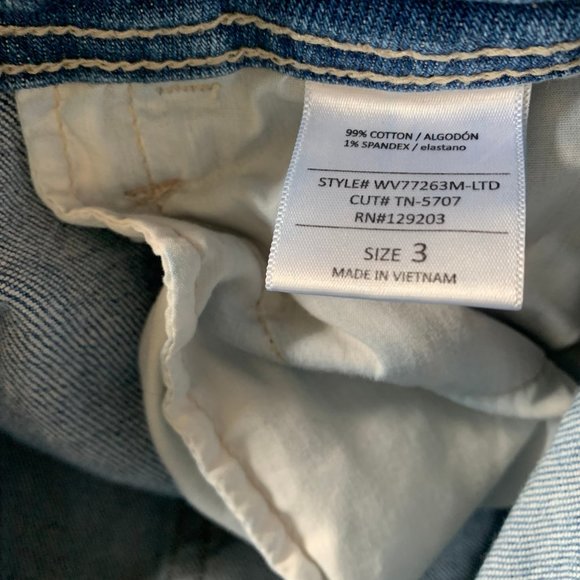 WINDSOR WOMENS SIZE 3 DENIM DISTRESSED BLUE SKINNY JEANS KNEE CASUAL TAPERED - Picture 10 of 15